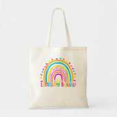 Library Squad Rainbow Teacher Librarian Bookworm B Tote Bag (Voorkant)