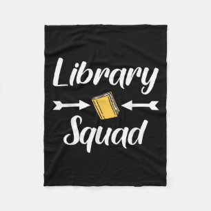 Library Squad Teacher Book Lovers Librarian Funny Fleece Deken