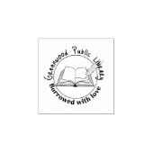 library stamp, personalized book stamp rubberstempel (Afrduk)