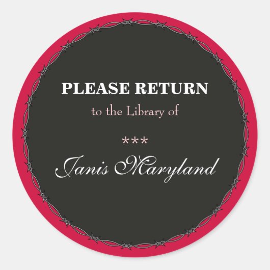 Library Sticker / Ex Libris Name Label (Voorkant)