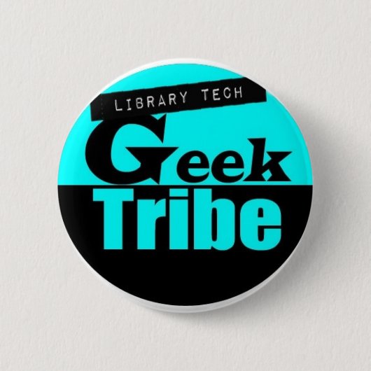 Library Tech Geek Tribe Ronde Button 5,7 Cm (Voorkant)
