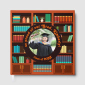 Library-Themed Graduation Photo Gastenboek (Voorkant)