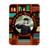 Library-Themed Graduation Photo Magneet (Verticaal)