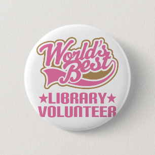 Library Volunteer Gift Ronde Button 5,7 Cm
