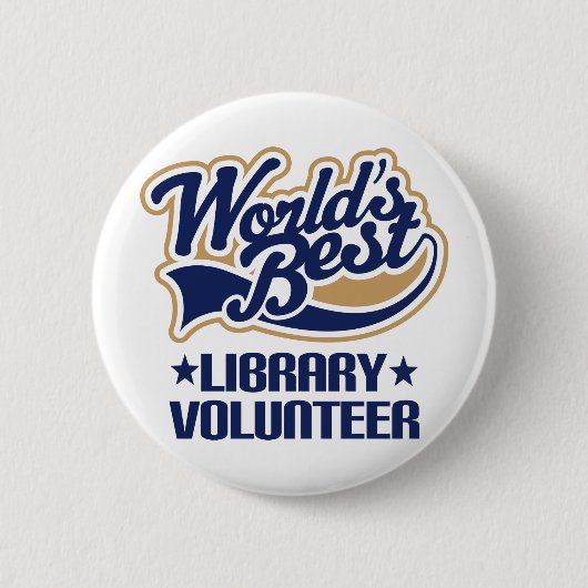 Library Volunteer Gift Ronde Button 5,7 Cm (Voorkant)