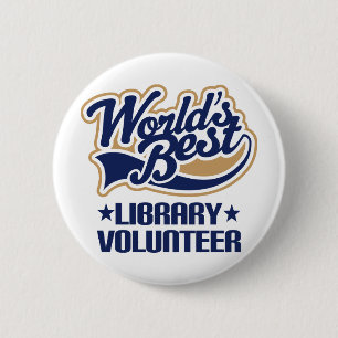 Library Volunteer Gift Ronde Button 5,7 Cm