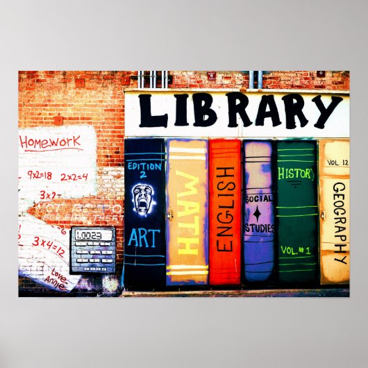Library Wall Graffiti Poster (Voorkant)