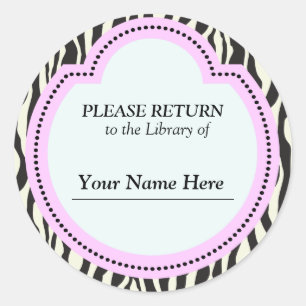 Library Zebra Print Sticker - Ga terug