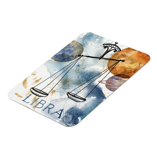 Libras scales jarig zoödiabeticus blauw magneet (Linkerzijde)