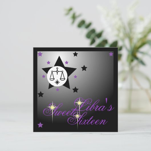 Libra's Zodiacal Fortune Sweet Sixteen-Customize Kaart (Staand voorkant)