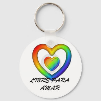 LIBRE PARA AMAR-RAINBOW HEART SLEUTELHANGER