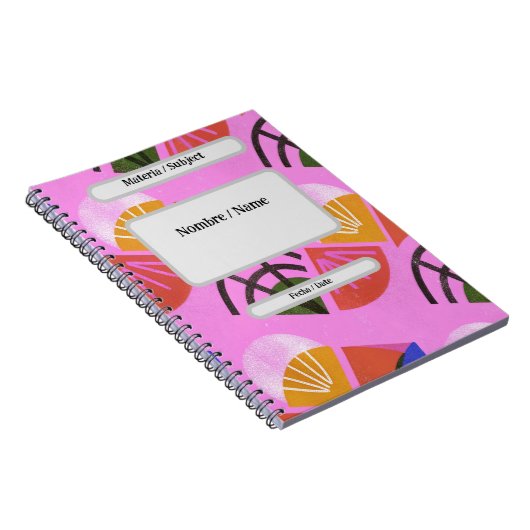 Libreta con espiral, coloridad, editable notitieboek (Rechterzijde)