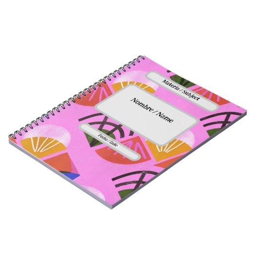 Libreta con espiral, coloridad, editable notitieboek (Linkerzijde)