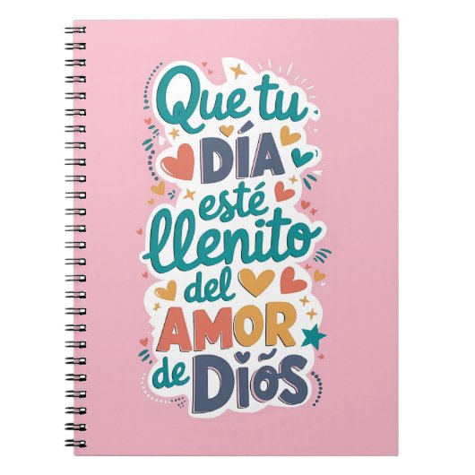Libreta con espiral rosada mensaje lindo notitieboek (Voorkant)