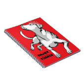 Libreta con imagen de perro blanco con fondo rojo notitieboek (Rechterzijde)
