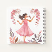 Libreta de chica en vestido rosa notitieboek (Achterkant)