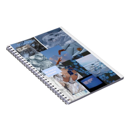 Libreta esthetische collage azul notitieboek (Rechterzijde)