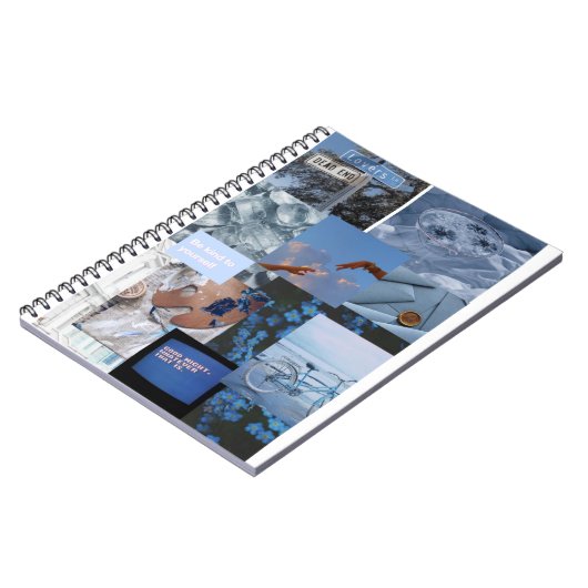 Libreta esthetische collage azul notitieboek (Linkerzijde)