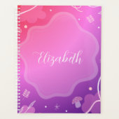 Libreta Kawaii Rosa y Morado con Nombre  Planner (Voorkant)