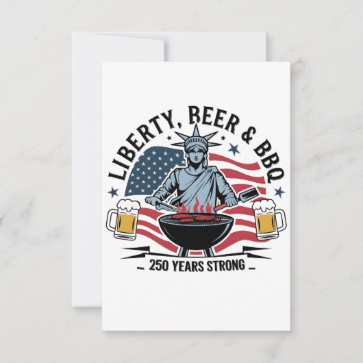 Librity Bier & BBQ 250ste Jaar Sterk 4 juli Bedankkaart (Voorkant)