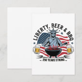 Librity Bier & BBQ 250ste Jaar Sterk 4 juli Bedankkaart (Voorkant / Achterkant)