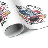 Librity Bier & BBQ 250ste Jaar Sterk 4 juli Cadeaupapier (Rol Hoek)