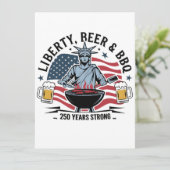 Librity Bier & BBQ 250ste Jaar Sterk 4 juli  Kaart (Staand voorkant)