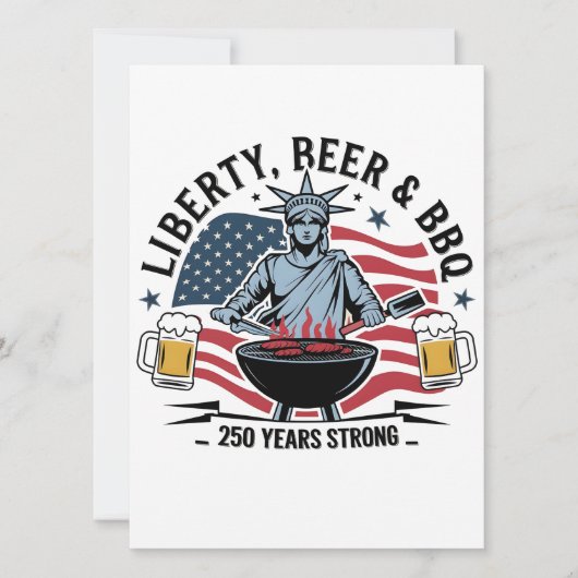 Librity Bier & BBQ 250ste Jaar Sterk 4 juli  Kaart (Voorkant)