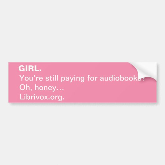 LibriVox GIRL.  Bumpersticker (Voorkant)
