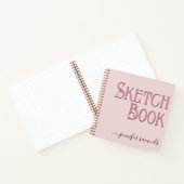 Libro de bocetos rosa letra 3D con nombre artista  Notitieboek (Binnen)