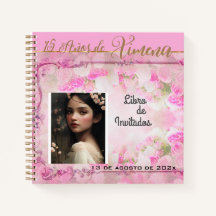 Libro de Invitados Gastenboek en Rosa y Oro