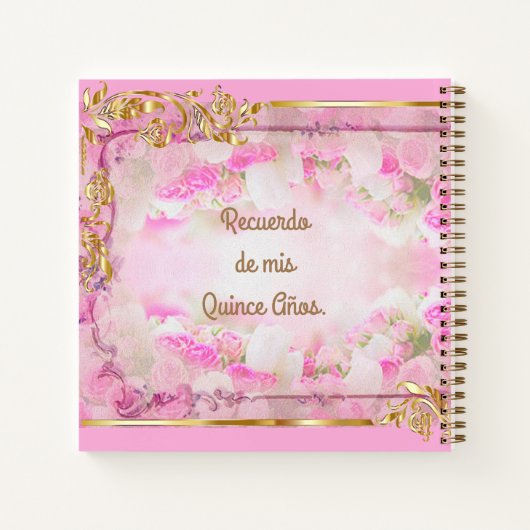 Libro de Invitados Gastenboek en Rosa y Oro Notitieboek (Achterkant)