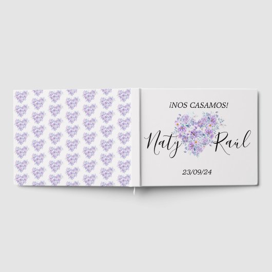 Libro de visitas en tonos lilas  gastenboek (Volledig)