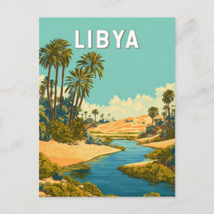 Libya Illustratie Reis Kunst Vintage Briefkaart