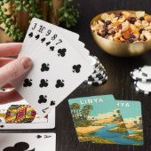 Libya Illustratie Reis Kunst Vintage Pokerkaarten (Insitu)