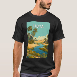 Libya Illustratie Reis Kunst Vintage T-shirt