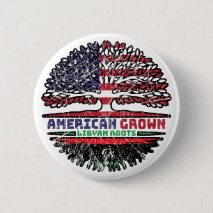 Libya Libyan US American USA United States Tree Ronde Button 5,7 Cm