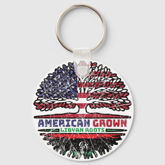 Libya Libyan US American USA United States Tree Sleutelhanger (Voorkant)