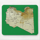 Libya Map Mousepad Muismat (Voorkant)