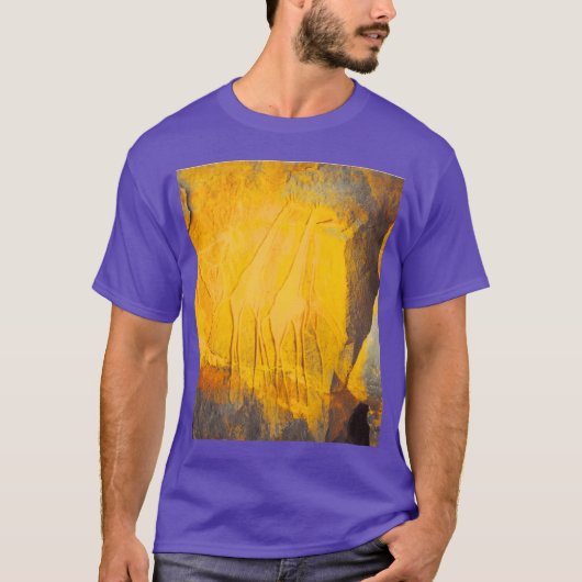 Libyan giraffes rock art funny t-shirt (Voorkant)