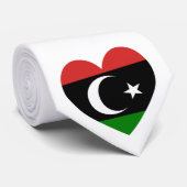 Libyan Heart Flag Valentijn Stropdas (Opgerold)