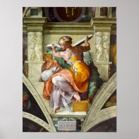 Libyan Sibyl door Michelangelo Poster (Voorkant)