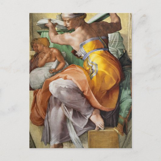 Libyan Sibyl, Sistine Chapel door Michelangelo Feestdagenkaart (Voorkant)