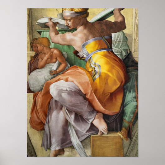 Libyan Sibyl, Sistine Chapel door Michelangelo Poster (Voorkant)