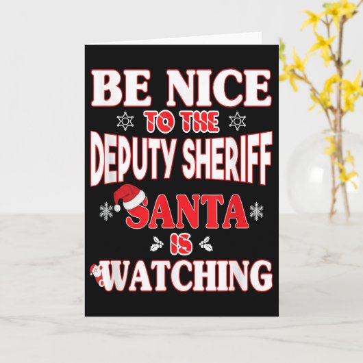 Lice Officer Shirt - For Christmas Deputy Sheriff_ Kaart (Gele Bloem)