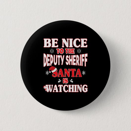 Lice Officer Shirt - For Christmas Deputy Sheriff_ Ronde Button 5,7 Cm (Voorkant)