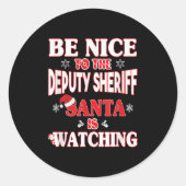 Lice Officer Shirt - For Christmas Deputy Sheriff_ Ronde Sticker (Voorkant)