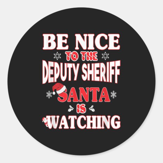 Lice Officer Shirt - For Christmas Deputy Sheriff_ Ronde Sticker (Voorkant)