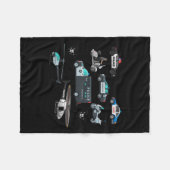 Lice Vehicles Cop Helicopter Toddlers Kids Women M Fleece Deken (Voorkant (Horizontaal))