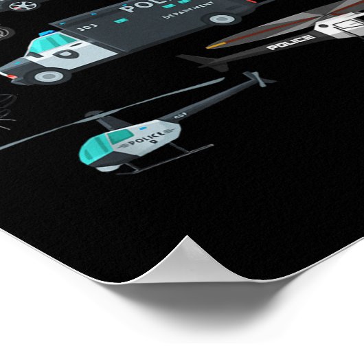 Lice Vehicles Cop Helicopter Toddlers Kids Women M Poster (Hoek)